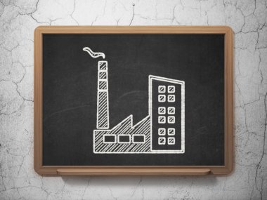 Finance concept: Industry Building on chalkboard background