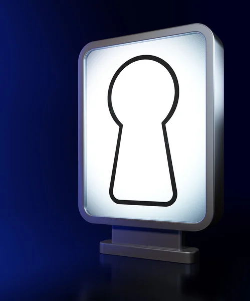 Data concept: Keyhole on billboard background — Stock Photo, Image