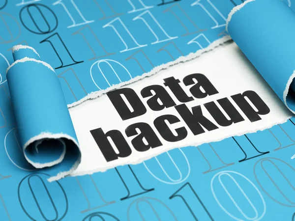 Information concept: black text Data Backup under the piece of  torn paper — Stock Photo, Image