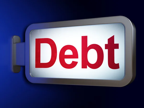 Currency concept: Debt on billboard background — Zdjęcie stockowe