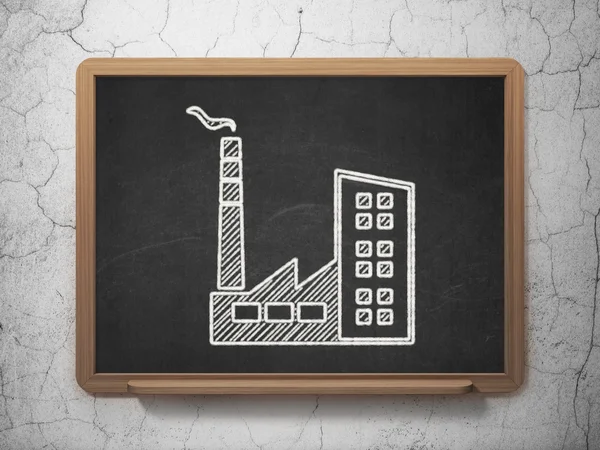 Finance concept: Industry Building on chalkboard background — Φωτογραφία Αρχείου