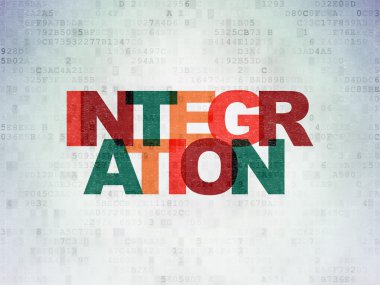 Ekonomi kavramı: dijital kağıt arka plan üzerinde Tümleştirme