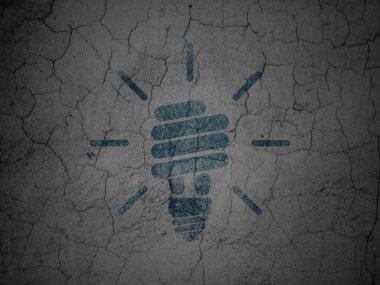iş kavramı: enerji tasarrufu lambası grunge duvar arka plan üzerinde