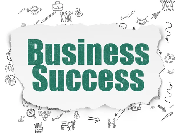 Bedrijfsconcept: zakelijk succes op gescheurd papier achtergrond — Stockfoto