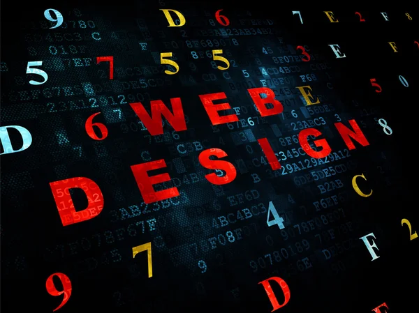 Conceito de Web design: Web Design em fundo digital — Fotografia de Stock