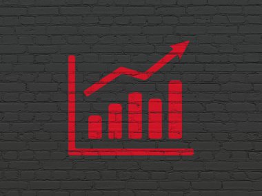 haber Konsept: büyüme grafik duvar arka plan üzerinde