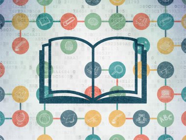 Education concept: Book on Digital Paper background