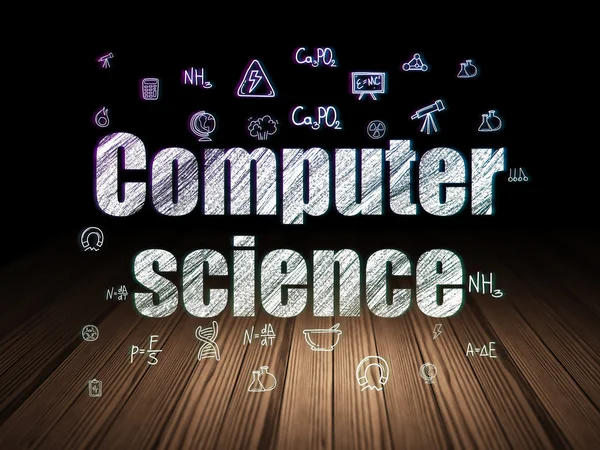 Science concept: Computer Science in grunge dark room — 图库照片