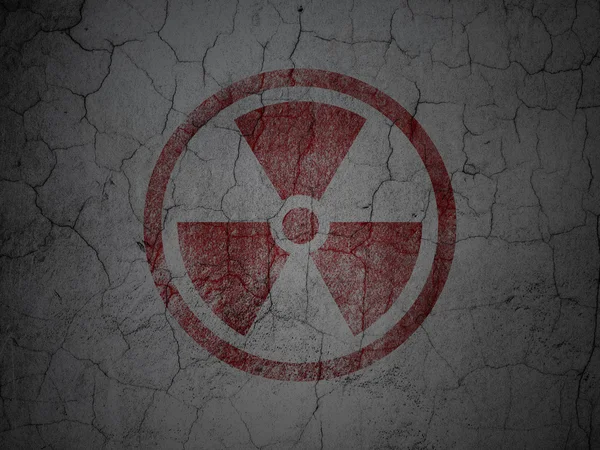 Wissenschaftskonzept: Strahlung auf Grunge-Wand-Hintergrund — Stockfoto