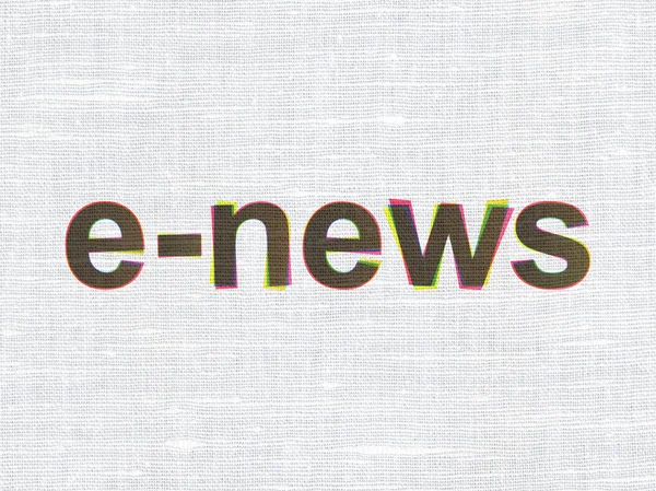 News concept: E-news on fabric texture background — Zdjęcie stockowe
