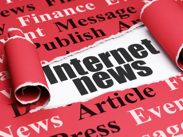 News concept: black text Internet News under the piece of  torn paper — Stock Photo, Image