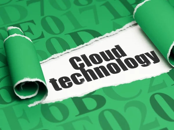 Cloud computing concept: black text Cloud Technology under the piece of  torn paper — Stock Photo, Image