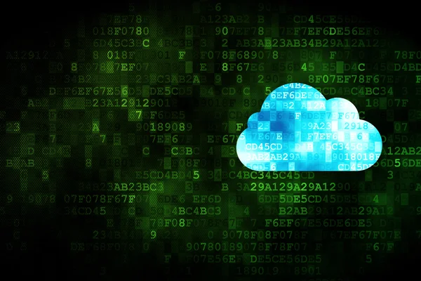 Concetto di tecnologia cloud: cloud su sfondo digitale — Foto Stock