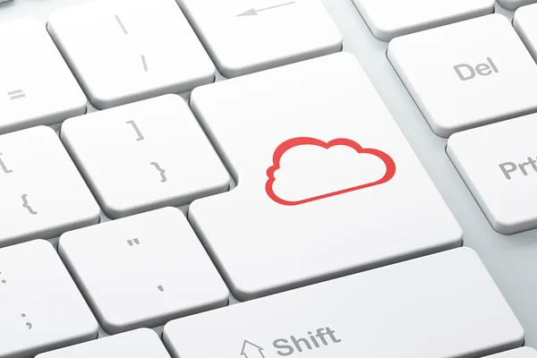 Cloud technology concept: Cloud on computer keyboard background — Stock Photo, Image