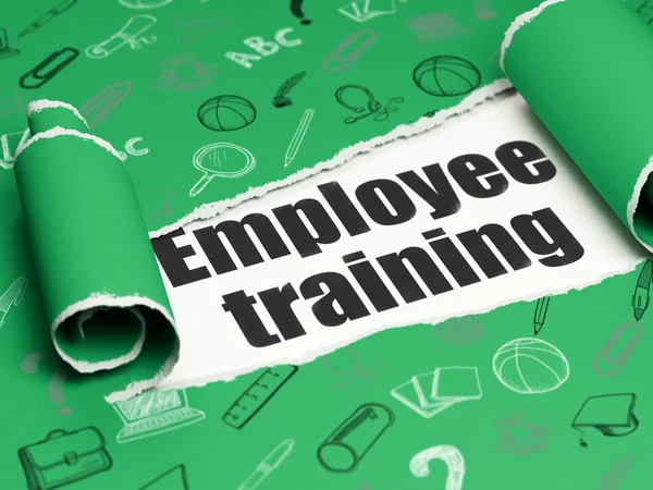 Studying concept: black text Employee Training under the piece of  torn paper — Stock Photo, Image