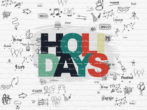 Holiday concept: Holidays on wall background — Stock Photo, Image