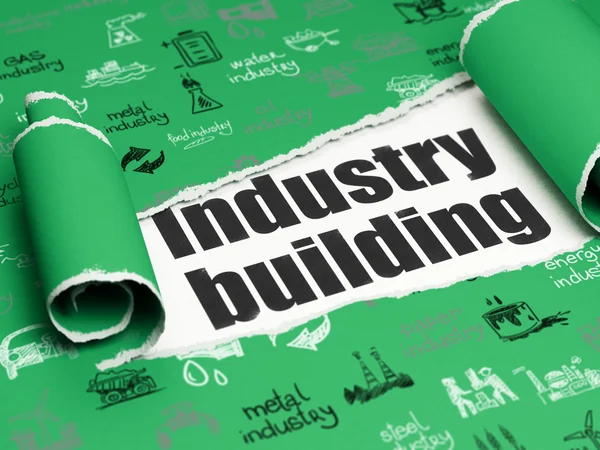 Industry concept: black text Industry Building under the piece of  torn paper — Stockfoto