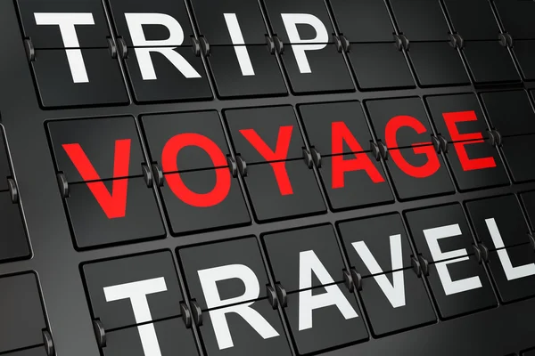 Travel concept: Voyage on airport board background
