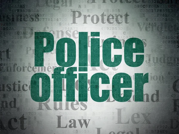 Law concept: Police Officer on Digital Paper background — стокове фото