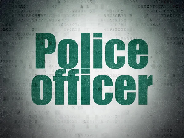 Conceito de lei: Police Officer on Digital Paper background — Fotografia de Stock