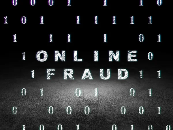 Privacy concept: Online Fraud in grunge dark room — Stock Photo, Image