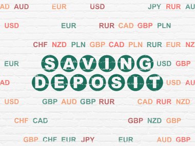 Para birimi kavramı: mevduat duvar arka planda kaydetme