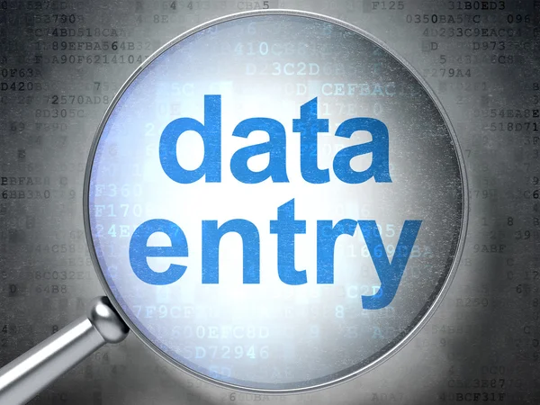 Concepto de información: Entrada de datos con vidrio óptico — Foto de Stock