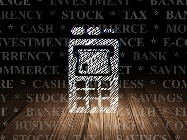 Currency concept: ATM Machine in grunge dark room — Stock Fotó