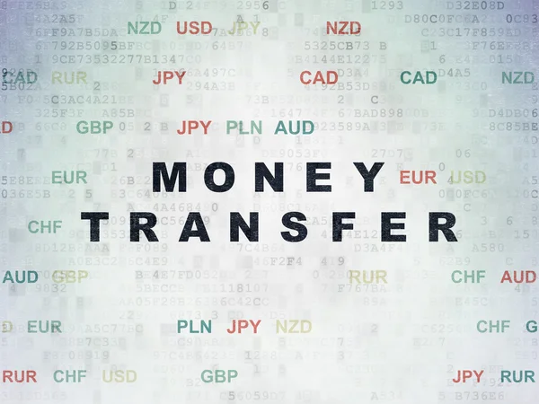 Money concept: Money Transfer on Digital Paper background — ストック写真