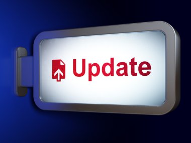 Web design concept: Update and Upload on billboard background