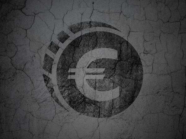 Money concept: Euro Coin on grunge wall background