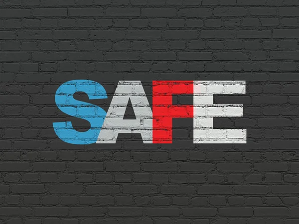 Protection concept: Safe on wall background — Stock Photo, Image