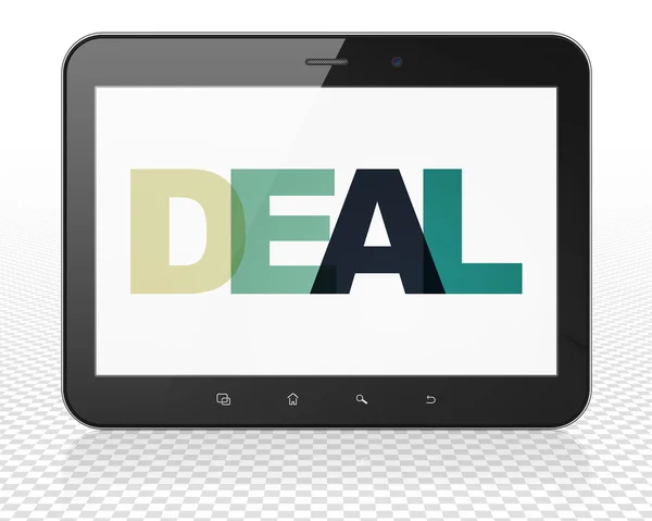 Finance concept: Tablet Pc Computer with Deal on  display — Stockfoto