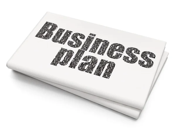 Finance concept: Business Plan on Blank Newspaper background — Stockfoto
