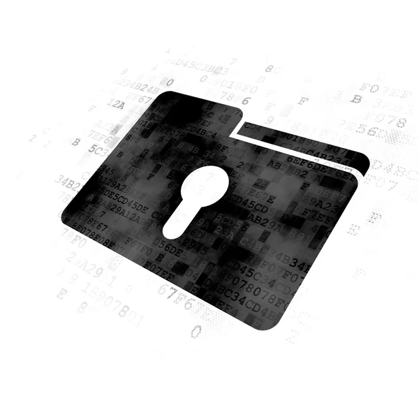 Business concept: Folder With Keyhole on Digital background — Stock Photo, Image