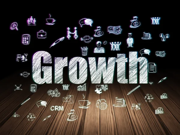 Geschäftskonzept: Wachstum im Grunge Dark Room — Stockfoto
