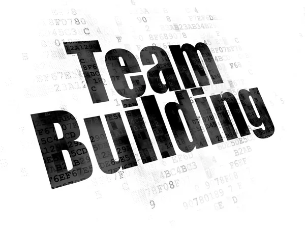 Bedrijfsconcept: teambuilding op digitale achtergrond — Stockfoto