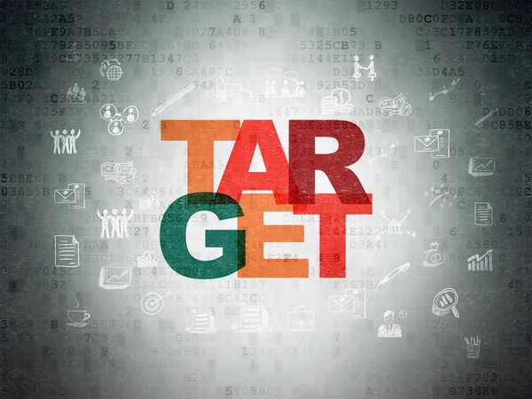 Business concept: Target on Digital Paper background — Stockfoto