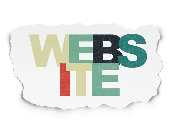 Web designkoncept: webbplats på sönderrivet papper bakgrund — Stockfoto