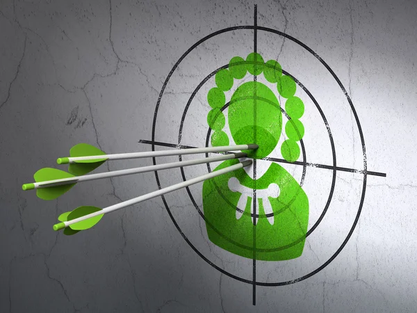 Law concept: arrows in Judge target on wall background — Stock Photo, Image