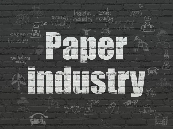 Manufacuring koncept: papírenský průmysl na zeď na pozadí — Stock fotografie
