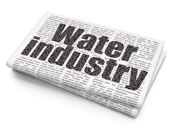 Manufacuring concept: Water Industry on Newspaper background — Stockfoto