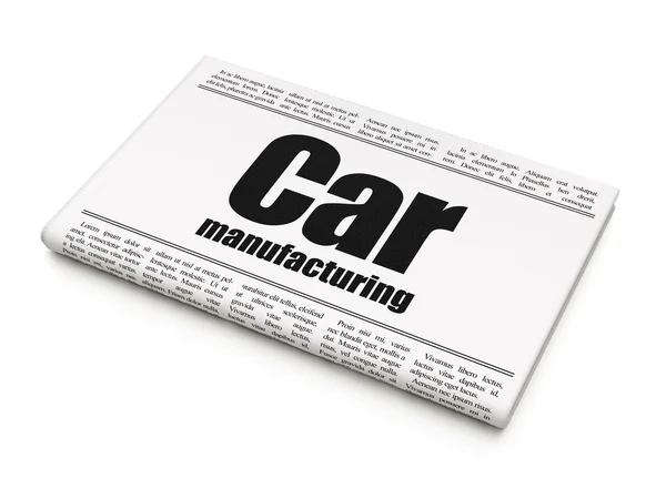 Industry concept: newspaper headline Car Manufacturing — 图库照片