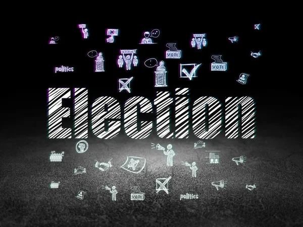 Political concept: Election in grunge dark room — Stock Photo, Image