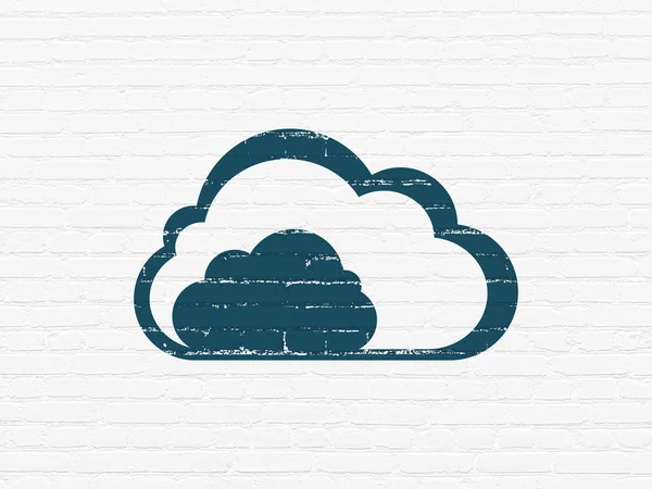 Concetto di tecnologia cloud: Cloud on wall background — Foto Stock