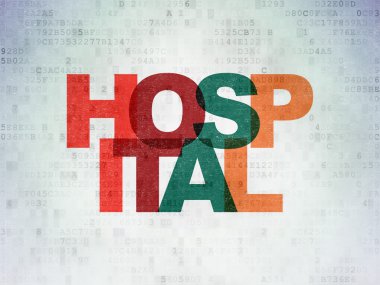 Health concept: Hospital on Digital Paper background