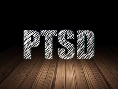Sağlık kavramı: grunge karanlık odada TSSB