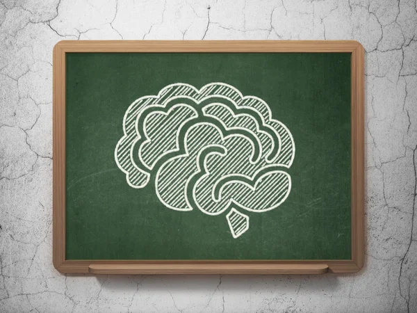 Science concept: Brain on chalkboard background — Zdjęcie stockowe