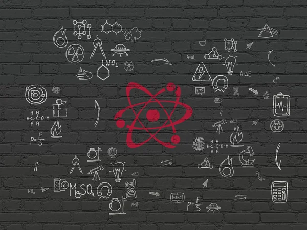Conceito de ciência: Molécula no fundo da parede — Fotografia de Stock