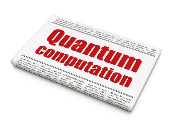 Concepto científico: titular del periódico Quantum Computation —  Fotos de Stock